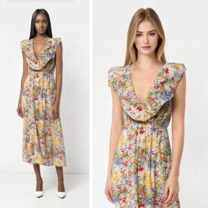 NEW Reformation Reina Dress in Countryside Floral Midi Cottagecore Bohemian